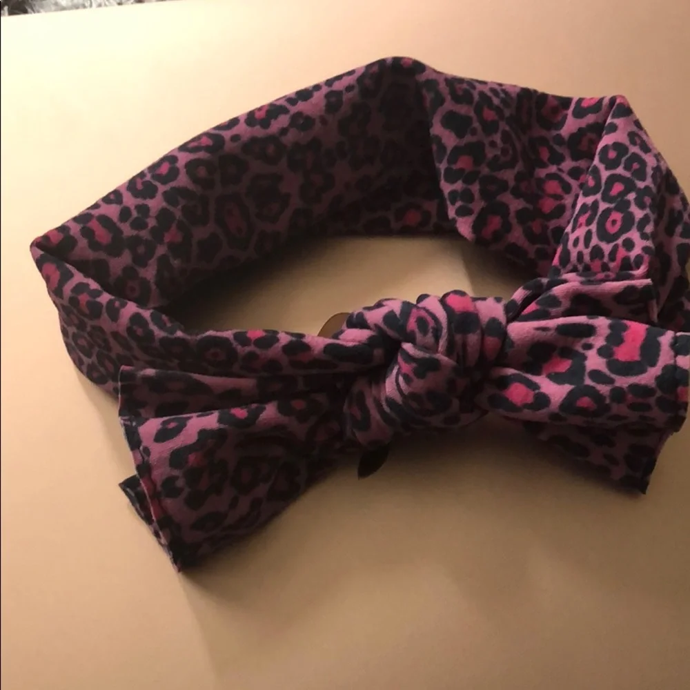 Baby bling hot pink leopard printed knot headband